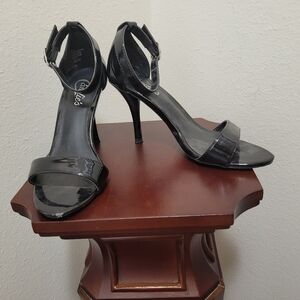 Candies Black Patent Ankle-Strap heels 5.5